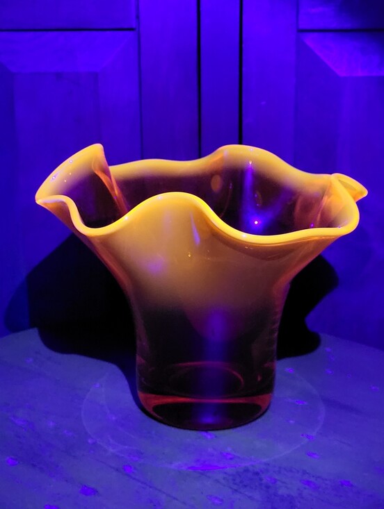 Other - Amberina Glass Ruffle Vase